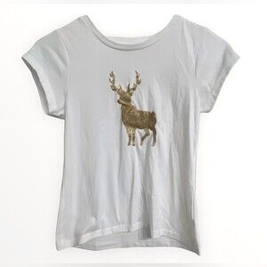 Joyfolie Holiday Golden Deer tee; Size: 10